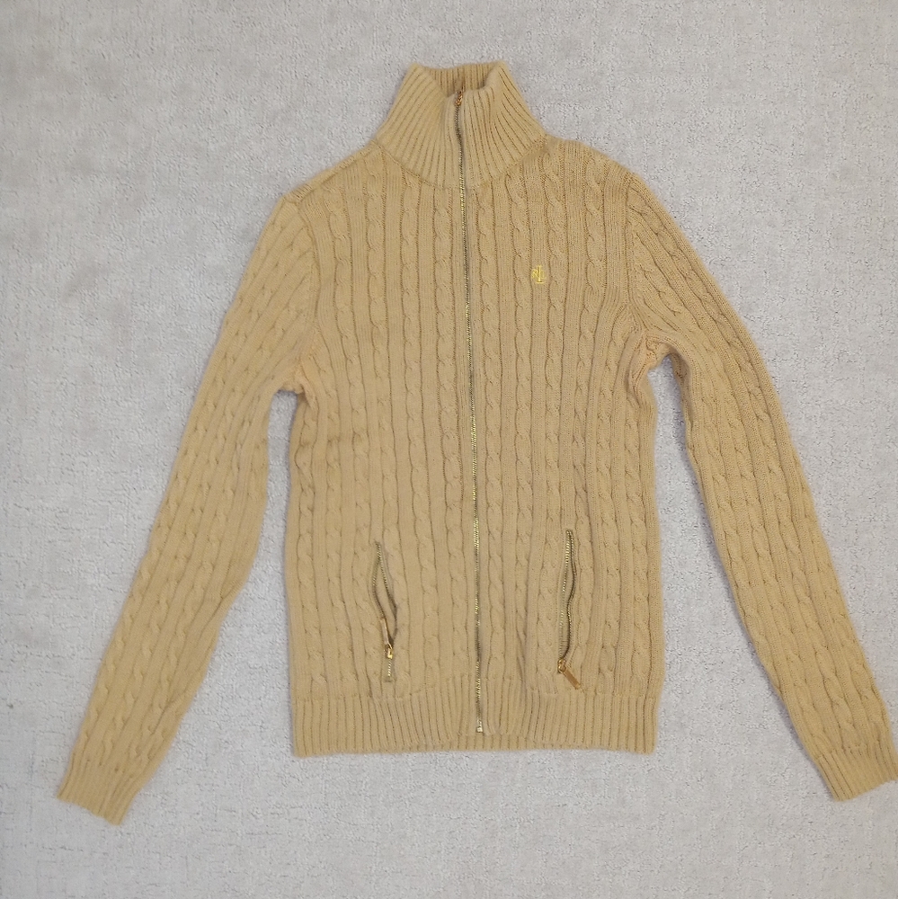 Lauren Ralph Lauren Womens Cable Zip up Sweater, size Small
